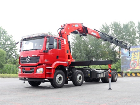 陜汽德龍新M3000前四后八隨車(chē)吊，上裝韶起25噸7節(jié)折臂吊機(jī)